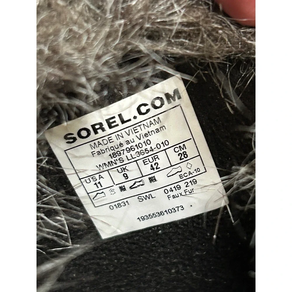 SOREL Tofino II Womens Black Waterproof Faux Fur Tall Winter‎ Snow Boots Size 11